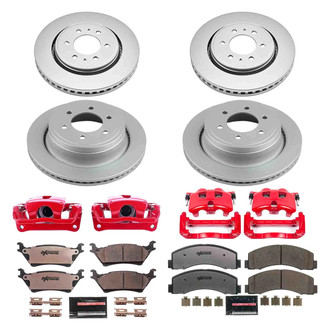PowerStop® - Z36 Extreme Plain Front and Rear Brake Kit with Calipers