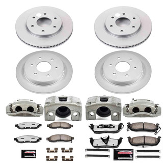 PowerStop® - Z36 Extreme Plain Front and Rear Brake Kit with Calipers