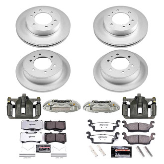 PowerStop® - Z36 Extreme Plain Front and Rear Brake Kit with Calipers