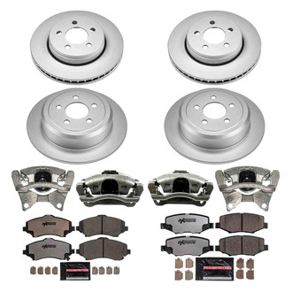 PowerStop® - Z36 Extreme Plain Front and Rear Brake Kit with Calipers