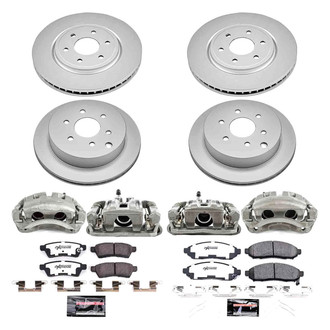 PowerStop® - Z36 Extreme Plain Front and Rear Brake Kit with Calipers