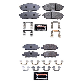 PowerStop® - Track Day Carbon-Fiber Metallic Front and Rear Brake Pad Set