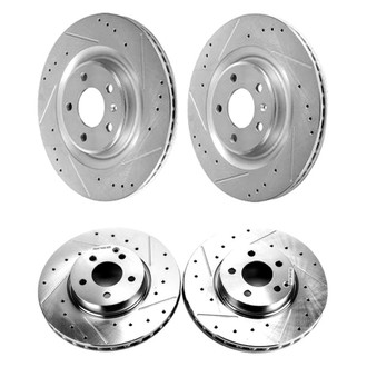 PowerStop® - Evolution Performance Drilled and Slotted 1-Piece Front and Rear Brake Rotor Set