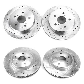 PowerStop® - Evolution Performance Drilled and Slotted 1-Piece Front and Rear Brake Rotor Set