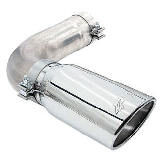 PPE® - 304 SS Straight Cut Clamp-On Polished Exhaust Tip with Tailpipe Section