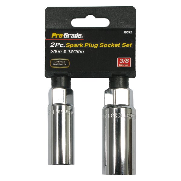 Pro-Grade® - 3/8" Drive 5/8" to 13/16" 6-Point Spark Plug Socket Set (2 Pieces)