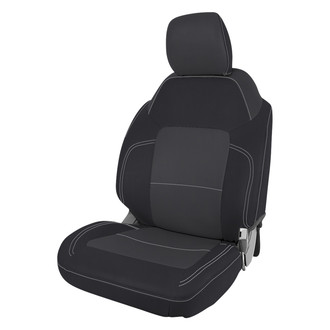 PRP Seats® - 1st Row Black/Gray with Silver Stitching Seat Covers
