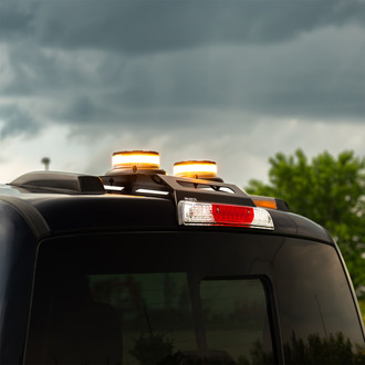 Putco® - Rooftop Dual Amber LED Beacon Lights With Third Brake Light Mounting Bracket