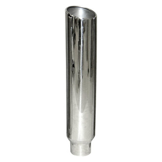Pypes® - 304 SS Angle Straight Style Rolled Edge Polished Exhaust Stack (5" Inlet, 7" Outlet, 36" Height)