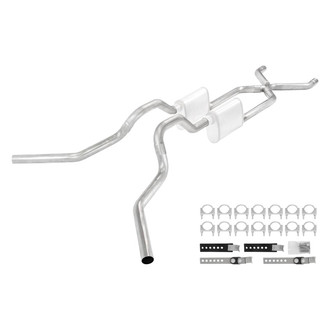 Pypes® - 409 SS Crossmember-Back Exhaust System with Split Side Exit