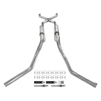Pypes® - 409 SS Crossmember-Back Exhaust System with Split Side Exit