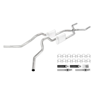 Pypes® - 409 SS Crossmember-Back Exhaust System with Split Side Exit