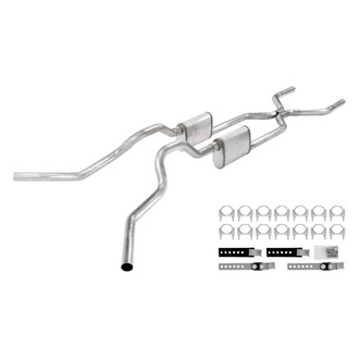 Pypes® - 409 SS Crossmember-Back Exhaust System with Split Side Exit