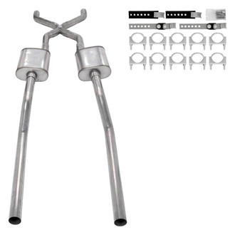 Pypes® - 409 SS X-Pipe Crossmember-Back Exhaust System with Split Rear Exit