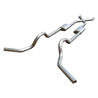 Pypes® - 409 SS X-Pipe Crossmember-Back Exhaust System with Split Side Exit