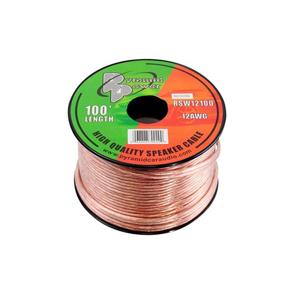 Pyramid® - 12 AWG 2-Way 100' Clear Stranded GPT Speaker Wire