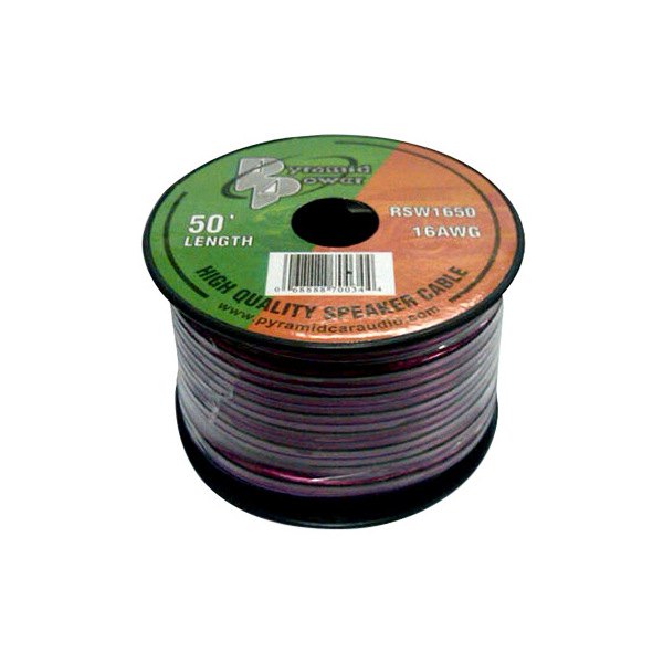 Pyramid® - 16 AWG 2-Way 50' Clear Stranded GPT Speaker Wire