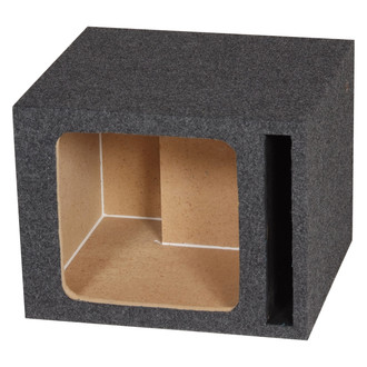 QPower® - Heavy Duty Series 12" 1-Hole Forward-Firing Ported Subwoofer Box with Square Cutout