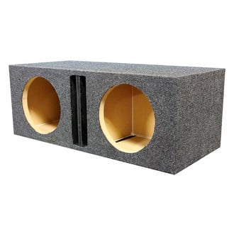 QPower® - Heavy Duty Series 12" 2-Hole Forward-Firing Ported Subwoofer Box with Divider