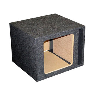 QPower® - Heavy Duty Series 12" 1-Hole Forward-Firing Ported Subwoofer Box with Square Cutout
