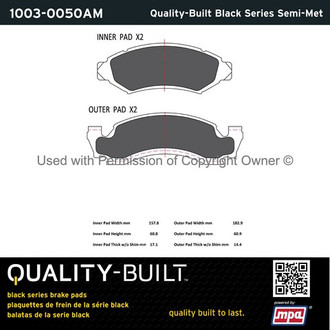 Quality-Built® - Black Series New Semi-Metallic Front Disc Brake Pads