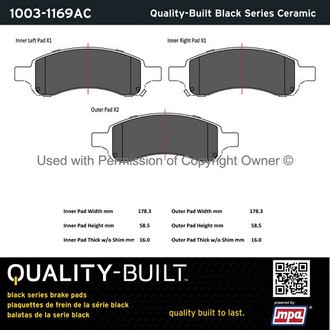 Quality-Built® - Black Series New Ceramic Front Disc Brake Pads