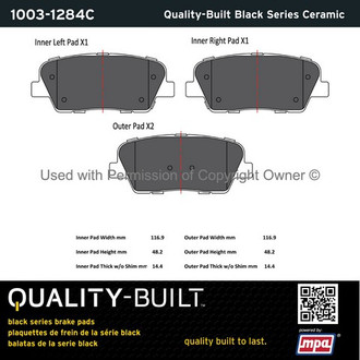 Quality-Built® - Black Series New Ceramic Rear Disc Brake Pads