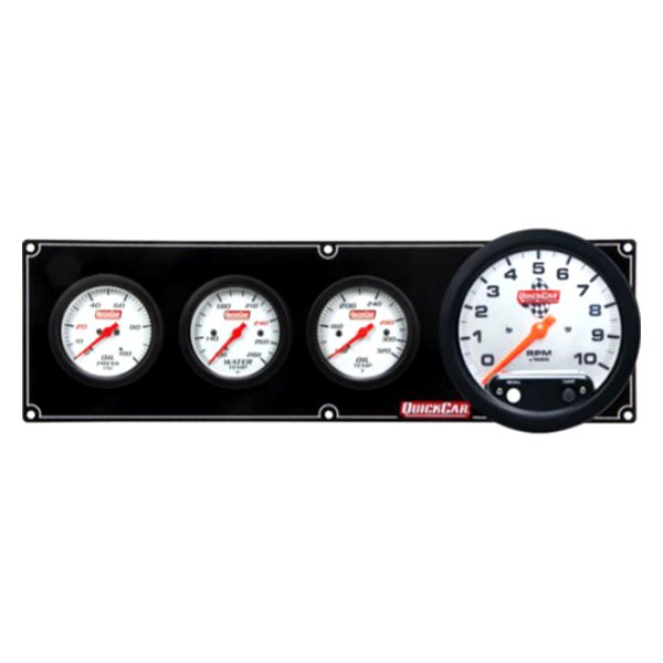 QuickCar Racing® - Extreme 4-Gauge Panel (Oil Pressure/Water Temp/Oil Temp/5" Tachometer)