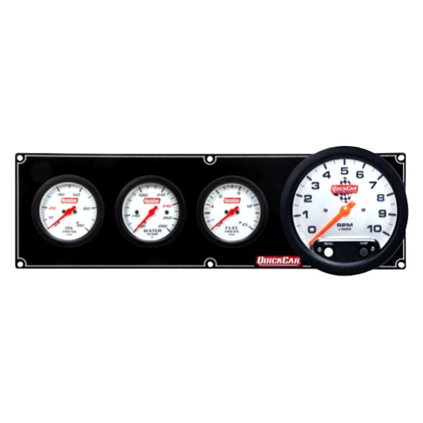 QuickCar Racing® - Extreme 4-Gauge Panel (Oil Pressure/Water Temp/Fuel Pressure/5" Tachometer)
