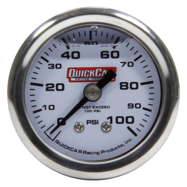 QuickCar Racing® - 1-1/2" Liquid Filled Fuel Pressure Gauge, 0-100 PSI