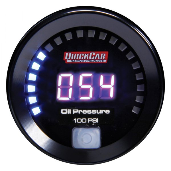 QuickCar Racing® - 2-1/16" Digital Oil Pressure Gauge, 0-100 PSI