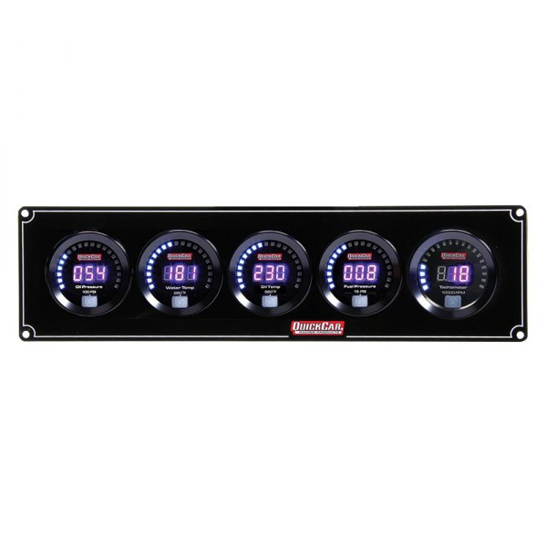 QuickCar Racing® - Digital 5-Gauge Panel (Oil Pressure/Water Temp/Oil Temp/Fuel Pressure/Tachometer)