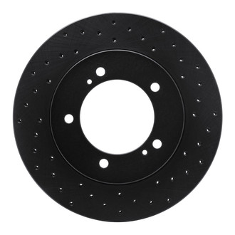 R1 Concepts® - eLINE Black Series™ Drilled 1-Piece Front Passenger Side Brake Rotor