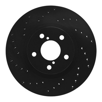 R1 Concepts® - eLINE Black Series™ Drilled 1-Piece Front Driver Side Brake Rotor