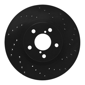 R1 Concepts® - eLINE Black Series™ Drilled 1-Piece Front Passenger Side Brake Rotor