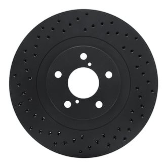 R1 Concepts® - eLINE Black Series™ Drilled 1-Piece Front Driver Side Brake Rotor