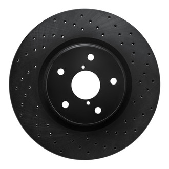 R1 Concepts® - eLINE Black Series™ Drilled 1-Piece Front Passenger Side Brake Rotor