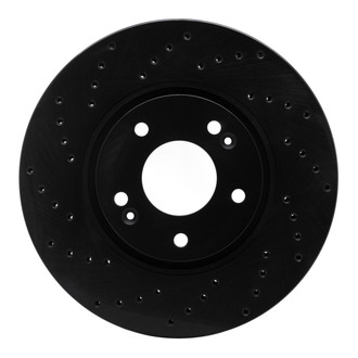 R1 Concepts® - eLINE Black Series™ Drilled 1-Piece Front Driver Side Brake Rotor