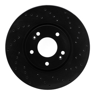 R1 Concepts® - eLINE Black Series™ Drilled 1-Piece Front Passenger Side Brake Rotor