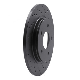 R1 Concepts® - eLINE Black Series™ Drilled 1-Piece Rear Passenger Side Brake Rotor