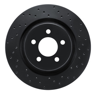 R1 Concepts® - eLINE Black Series™ Drilled 1-Piece Front Passenger Side Brake Rotor