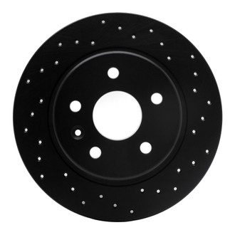 R1 Concepts® - eLINE Black Series™ Drilled 1-Piece Rear Passenger Side Brake Rotor