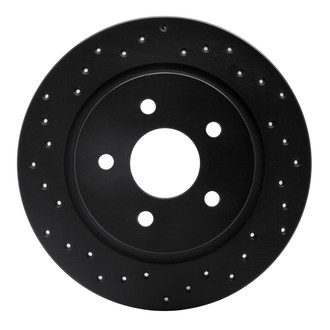 R1 Concepts® - eLINE Black Series™ Drilled 1-Piece Rear Driver Side Brake Rotor