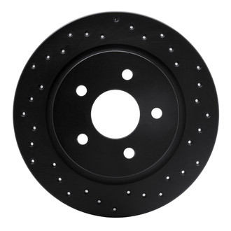 R1 Concepts® - eLINE Black Series™ Drilled 1-Piece Rear Passenger Side Brake Rotor