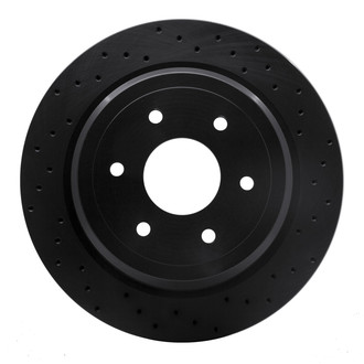 R1 Concepts® - eLINE Black Series™ Drilled 1-Piece Rear Brake Rotor