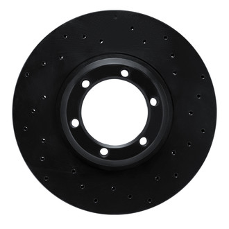R1 Concepts® - eLINE Black Series™ Drilled 1-Piece Front Passenger Side Brake Rotor