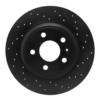 R1 Concepts® - eLINE Black Series™ Drilled 1-Piece Rear Passenger Side Brake Rotor