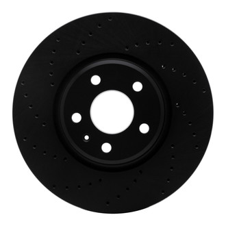 R1 Concepts® - eLINE Black Series™ Drilled 1-Piece Front Driver Side Brake Rotor
