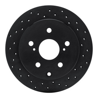 R1 Concepts® - eLINE Black Series™ Drilled 1-Piece Rear Passenger Side Brake Rotor
