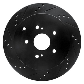 R1 Concepts® - eLINE™ Drilled and Slotted 1-Piece Rear Driver Side Brake Rotor